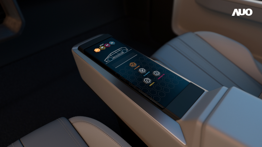 jinnian金年会以人性化设计打造多变形态中控显示(Morphing Center Control)，不使用时仅平面显示信息，进行操作时，显示器则会动态隆起，转变成3D实体按钮，并有触觉回馈，展示人机互动新体验